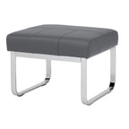 Studio Designs Home Allure Rectangular Metal Blended Leather Modern Ottoman