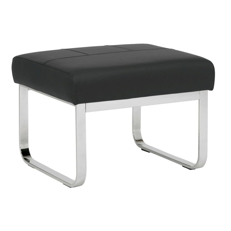 Studio Designs Home Allure Rectangular Metal Blended Leather Modern Ottoman