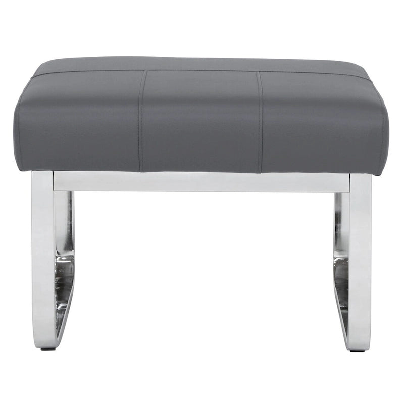 Studio Designs Home Allure Rectangular Metal Blended Leather Modern Ottoman