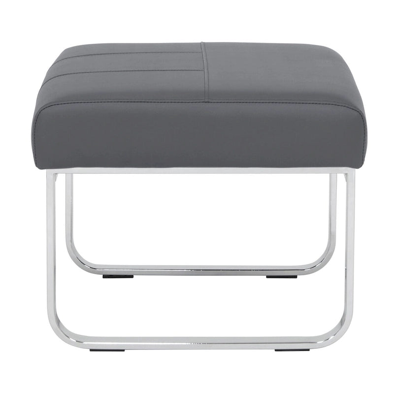Studio Designs Home Allure Rectangular Metal Blended Leather Modern Ottoman