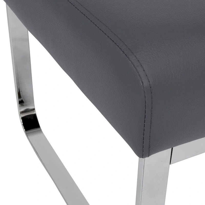 Studio Designs Home Allure Rectangular Metal Blended Leather Modern Ottoman