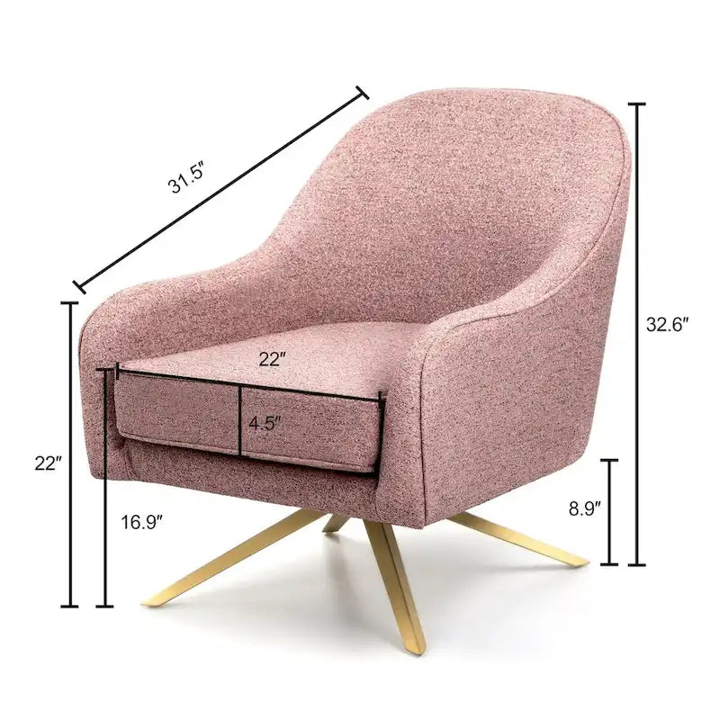 Swivel Club Chair PU Leather Leisure Armchair Upholstered Accent Chair