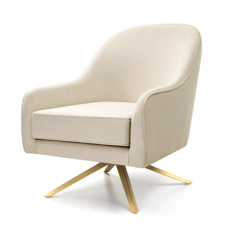 Swivel Club Chair PU Leather Leisure Armchair Upholstered Accent Chair