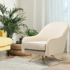 Swivel Club Chair PU Leather Leisure Armchair Upholstered Accent Chair