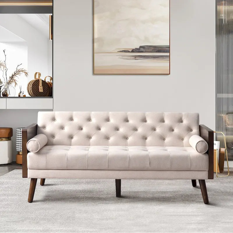 Mid Century Modern Living Room Adjustable Folding Sofa Bed