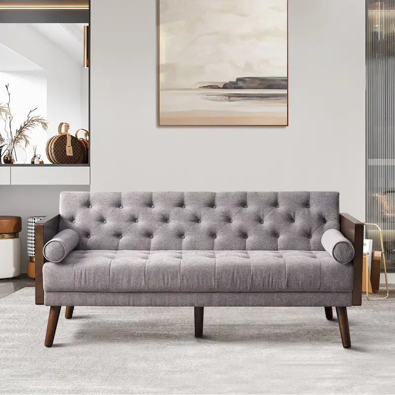 Mid Century Modern Living Room Adjustable Folding Sofa Bed