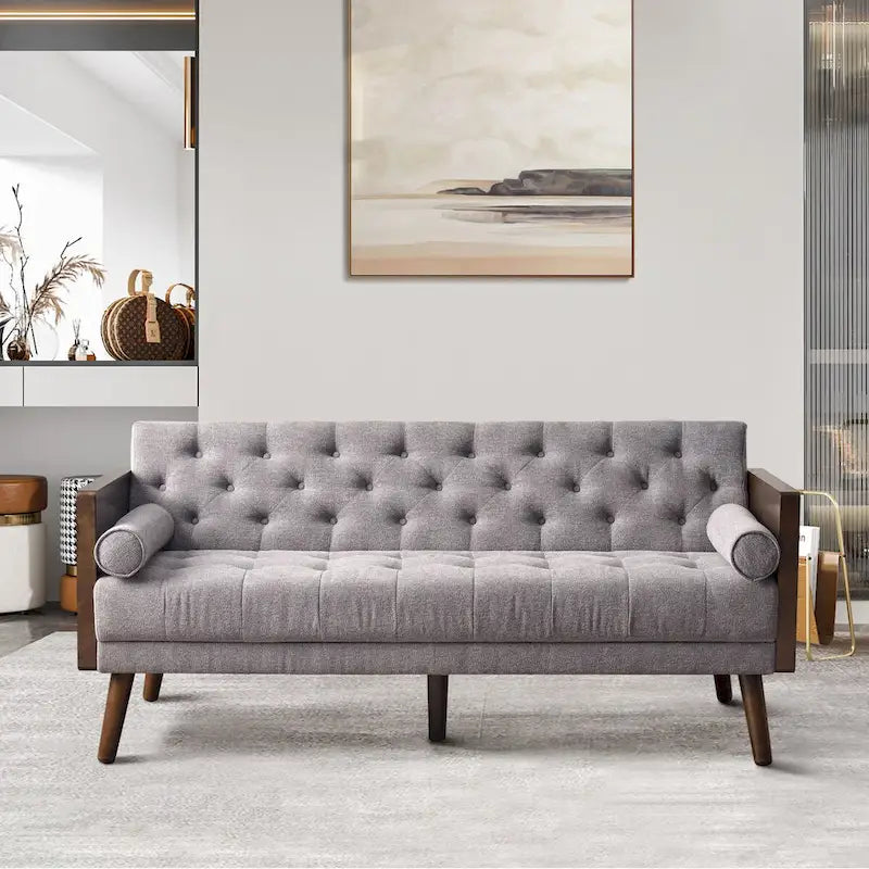 Mid Century Modern Living Room Adjustable Folding Sofa Bed