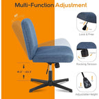 Office Desk Chair - Armless - Swivel with Wheels