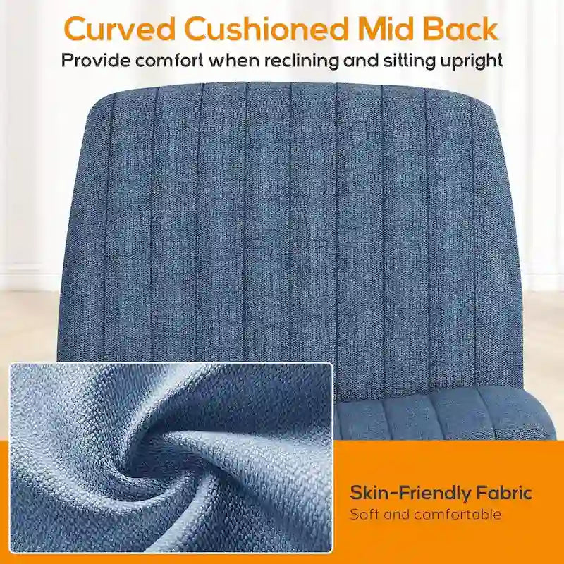 Office Desk Chair - Armless - Swivel with Wheels