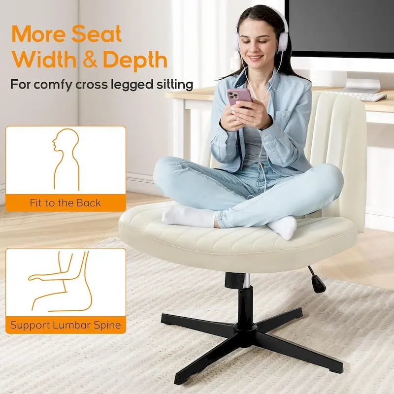 Office Desk Chair - Armless - Swivel with Wheels