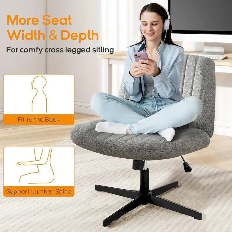 Office Desk Chair - Armless - Swivel with Wheels