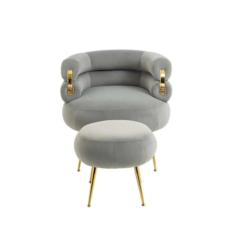 Accent Chair Modern Upholstered Armchair Tufted Chair with Metal Frame - 29.13 x 27.95 x 28.35