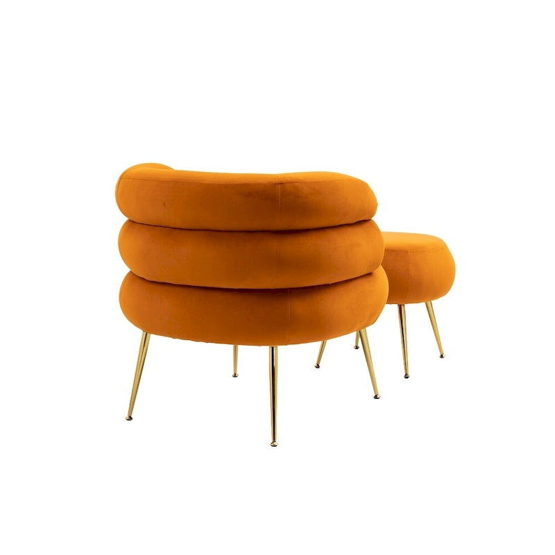 Accent Chair Modern Upholstered Armchair Tufted Chair with Metal Frame - 29.13 x 27.95 x 28.35