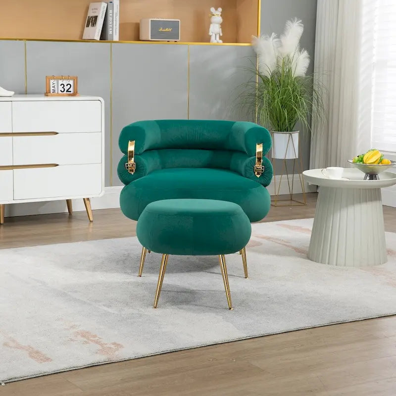 Accent Chair Modern Upholstered Armchair Tufted Chair with Metal Frame - 29.13 x 27.95 x 28.35