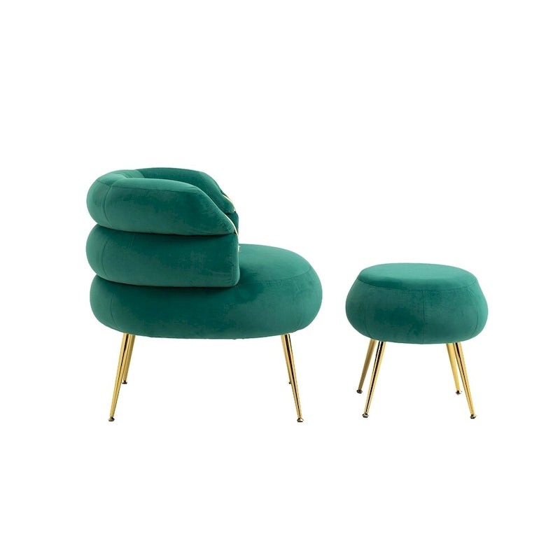 Accent Chair Modern Upholstered Armchair Tufted Chair with Metal Frame - 29.13 x 27.95 x 28.35