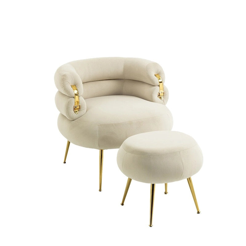 Accent Chair Modern Upholstered Armchair Tufted Chair with Metal Frame - 29.13 x 27.95 x 28.35