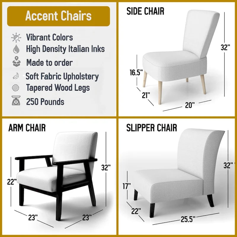 Designart Chocolate Brown Elementary III Upholstered Abstract Accent Chair and Modern & Contemporary Arm Chair