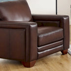 Hydeline Alice Top Grain Leather Armchair With Feather, Memory Foam and Springs