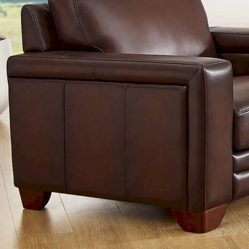 Hydeline Alice Top Grain Leather Armchair With Feather, Memory Foam and Springs