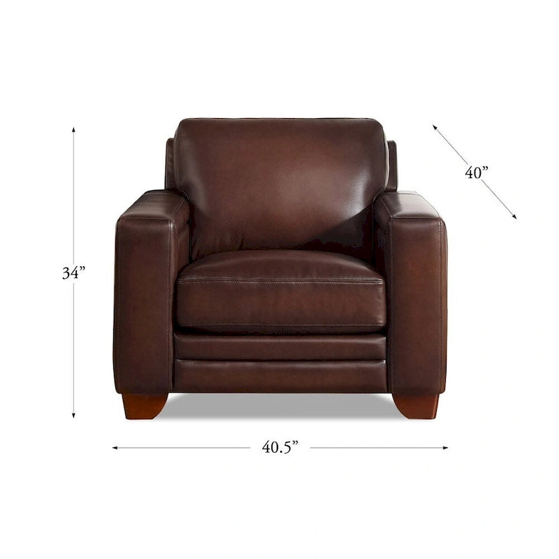 Hydeline Alice Top Grain Leather Armchair With Feather, Memory Foam and Springs
