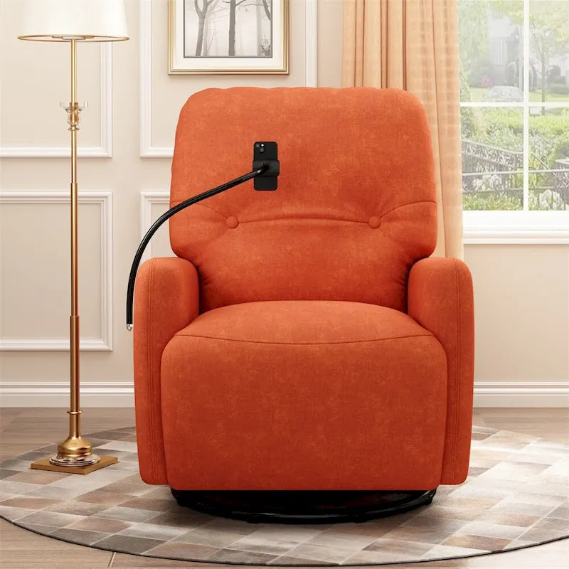270 Degree Swivel Electric Recliner with a Phone Holder