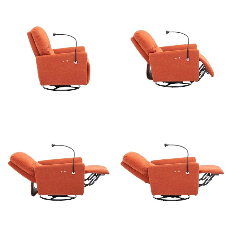 270 Degree Swivel Electric Recliner with a Phone Holder