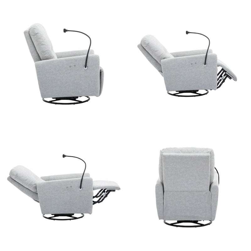 270 Degree Swivel Electric Recliner with a Phone Holder