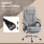 Massage Office Chair with 6 Vibration Points, Heated Reclining Computer Chair,Swivel Chair with Adjustable Height and Footrest