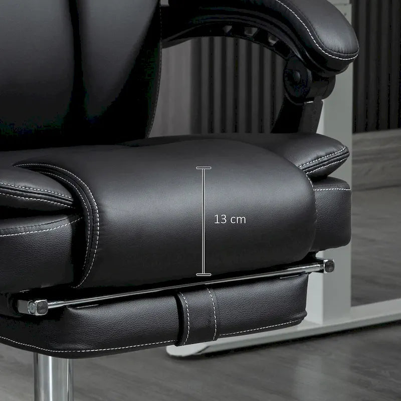 Massage Office Chair with 6 Vibration Points, Heated Reclining Computer Chair,Swivel Chair with Adjustable Height and Footrest