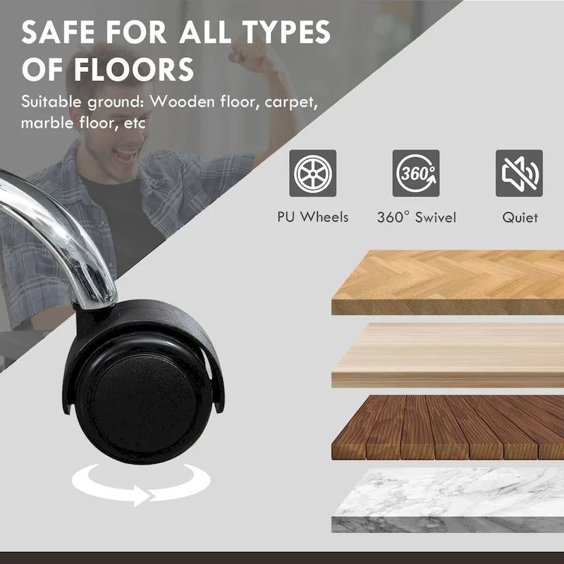 Massage Office Chair with 6 Vibration Points, Heated Reclining Computer Chair,Swivel Chair with Adjustable Height and Footrest