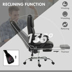 Massage Office Chair with 6 Vibration Points, Heated Reclining Computer Chair,Swivel Chair with Adjustable Height and Footrest