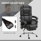 Massage Office Chair with 6 Vibration Points, Heated Reclining Computer Chair,Swivel Chair with Adjustable Height and Footrest