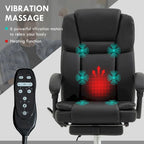 Massage Office Chair with 6 Vibration Points, Heated Reclining Computer Chair,Swivel Chair with Adjustable Height and Footrest