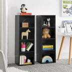 8-Tier Media Tower Rack,CD DVD Slim Storage Cabinet with Adjustable Shelves,Multi-functional double-decker bookcase