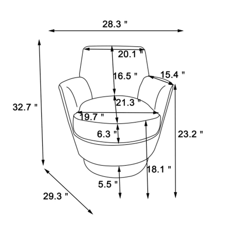 PU leather Swivel Barrel Chair