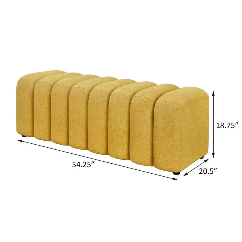 DelSur Channel Tufted Accent Bench