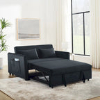 Convertible Sofa Bed, 3-In-1 Versatile Velvet Double Sofa With Pullout Bed