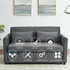 Convertible Sofa Bed, 3-In-1 Versatile Velvet Double Sofa With Pullout Bed