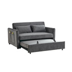 Convertible Sofa Bed, 3-In-1 Versatile Velvet Double Sofa With Pullout Bed