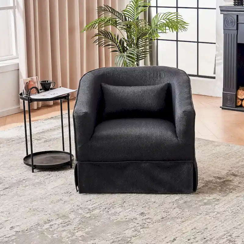 Swivel Barrel Chair With Ottoman, Swivel Accent Chairs Armchair for Living Room