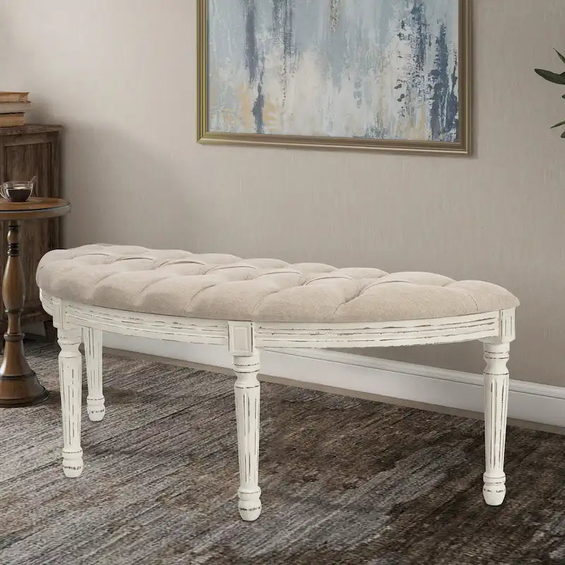 Linen Upholstered Bench