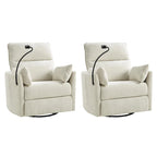 Barry Modern 38 Power Rocking Swivel Nursery Recliner with USB Ports Set of 2 by HULALA HOME