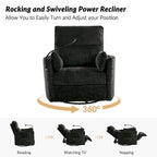 Barry Modern 38 Power Rocking Swivel Nursery Recliner with USB Ports Set of 2 by HULALA HOME