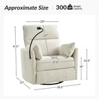 Barry Modern 38 Power Rocking Swivel Nursery Recliner with USB Ports Set of 2 by HULALA HOME