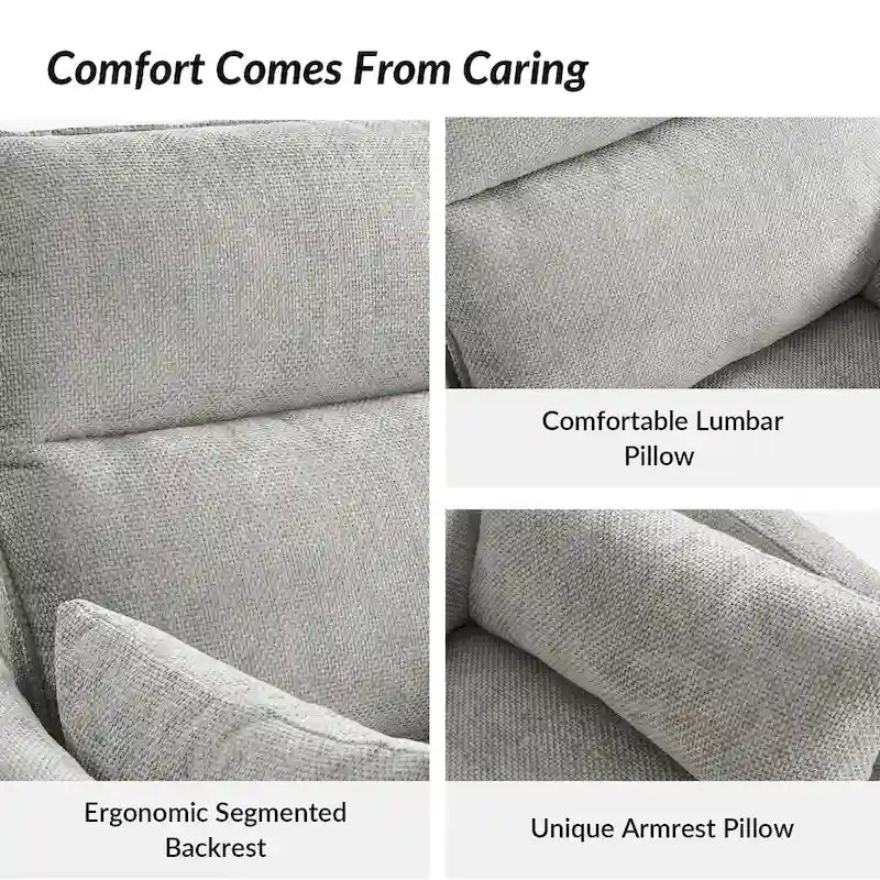 Barry Modern 38 Power Rocking Swivel Nursery Recliner with USB Ports Set of 2 by HULALA HOME