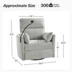 Barry Modern 38 Power Rocking Swivel Nursery Recliner with USB Ports Set of 2 by HULALA HOME