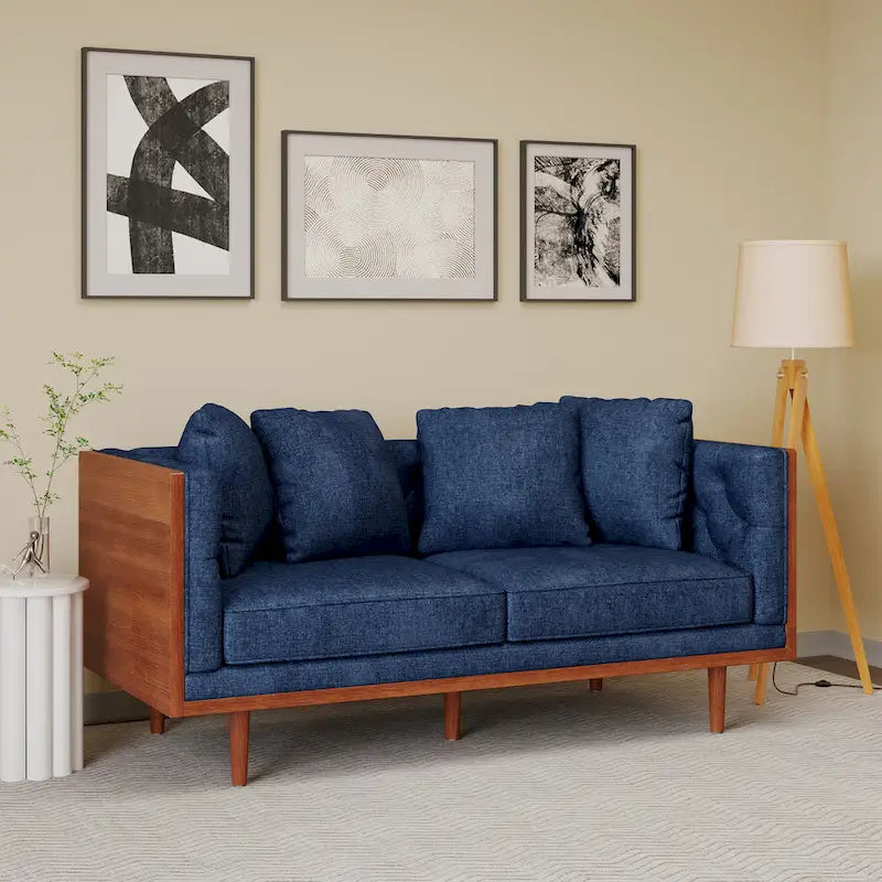 Borah Tufted Loveseat with Accent Pillows by Christopher Knight Home