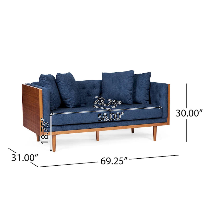 Borah Tufted Loveseat with Accent Pillows by Christopher Knight Home