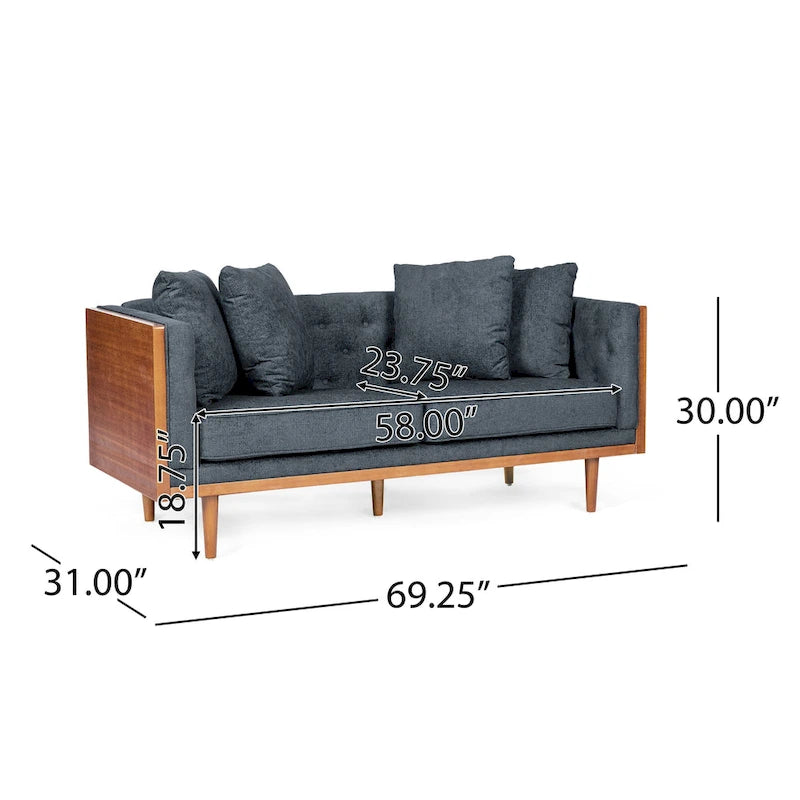 Borah Tufted Loveseat with Accent Pillows by Christopher Knight Home