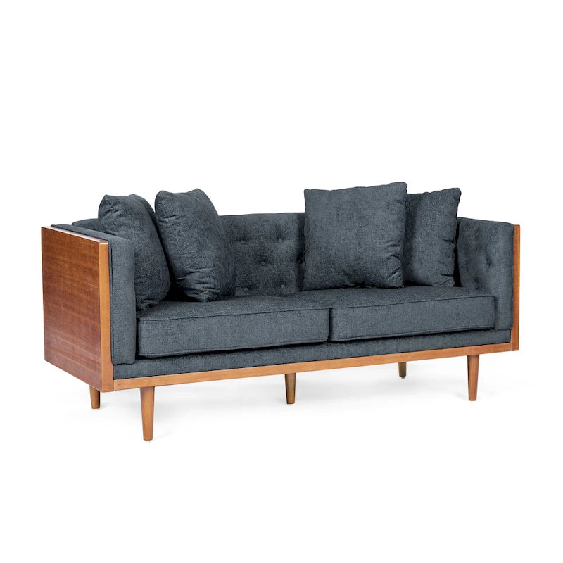 Borah Tufted Loveseat with Accent Pillows by Christopher Knight Home